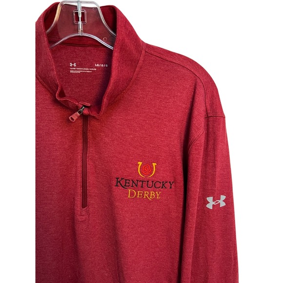 Under Armour Kentucky Derby Pullover Long Sleeve Top Mens Size L Burgundy - Picture 1 of 5